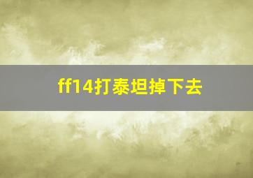 ff14打泰坦掉下去