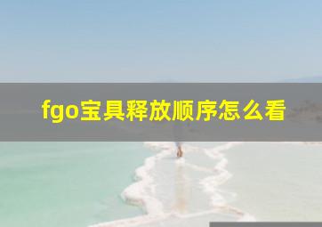 fgo宝具释放顺序怎么看