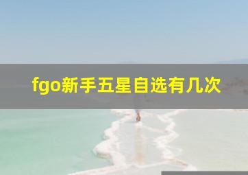 fgo新手五星自选有几次