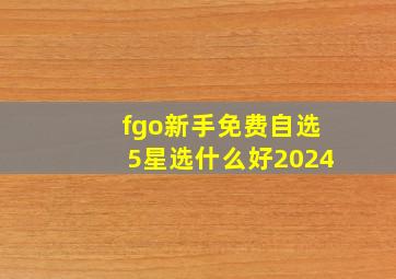 fgo新手免费自选5星选什么好2024