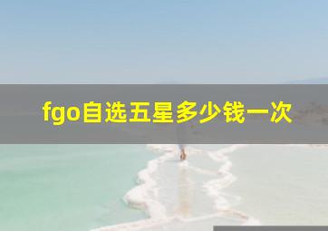 fgo自选五星多少钱一次