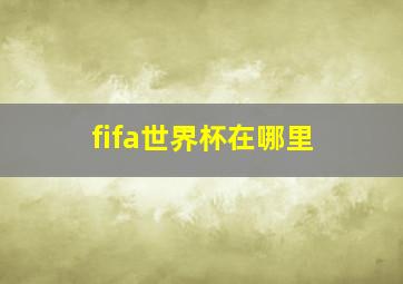 fifa世界杯在哪里