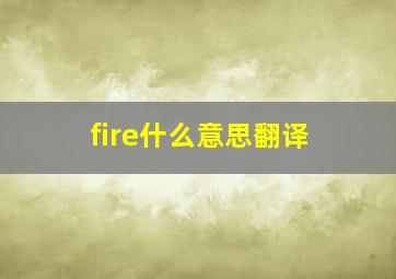 fire什么意思翻译