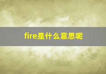 fire是什么意思呢