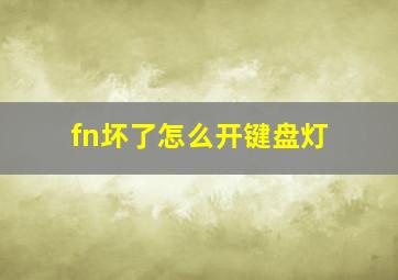 fn坏了怎么开键盘灯