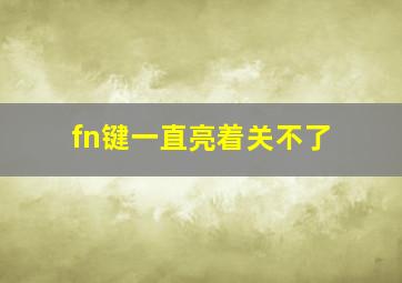 fn键一直亮着关不了