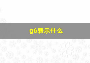 g6表示什么