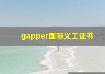 gapper国际义工证书