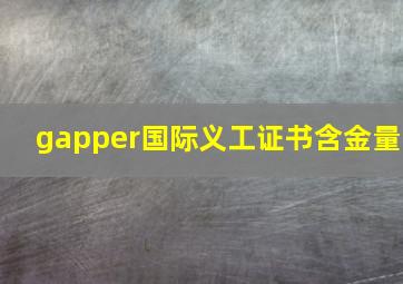 gapper国际义工证书含金量