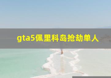 gta5佩里科岛抢劫单人