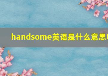 handsome英语是什么意思啊