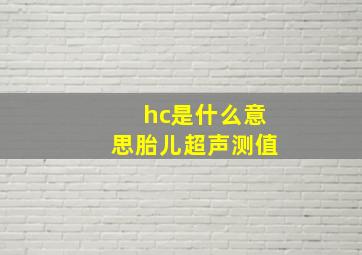 hc是什么意思胎儿超声测值