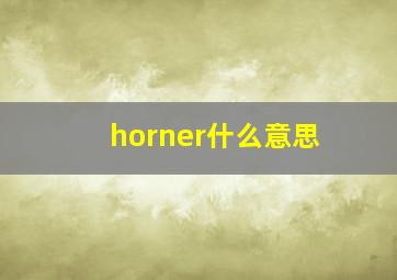 horner什么意思