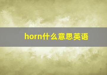 horn什么意思英语