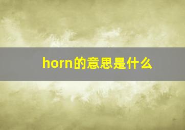 horn的意思是什么