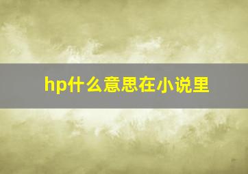 hp什么意思在小说里