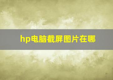 hp电脑截屏图片在哪