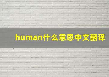 human什么意思中文翻译