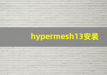 hypermesh13安装