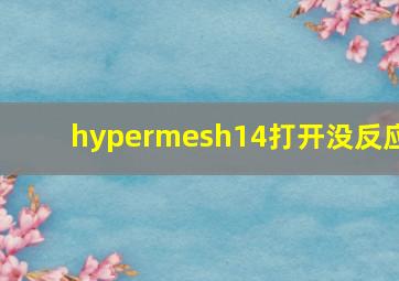 hypermesh14打开没反应