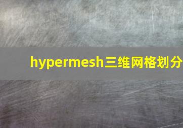 hypermesh三维网格划分