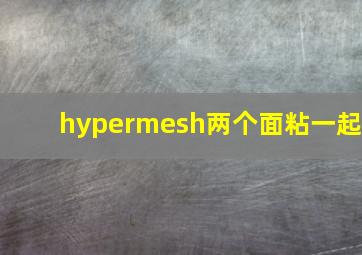 hypermesh两个面粘一起