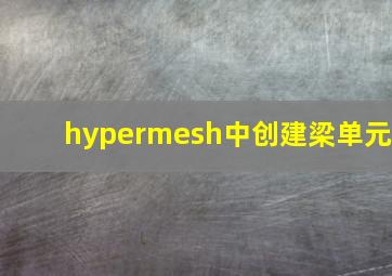 hypermesh中创建梁单元