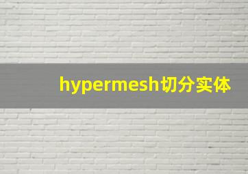 hypermesh切分实体