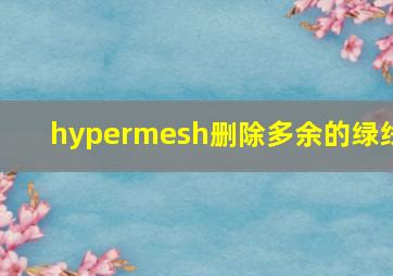 hypermesh删除多余的绿线