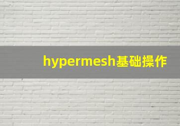 hypermesh基础操作