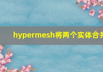 hypermesh将两个实体合并