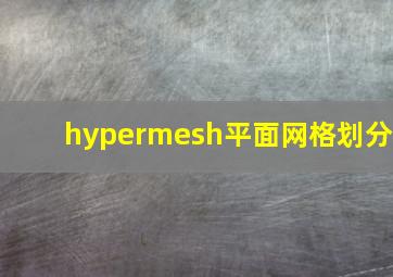 hypermesh平面网格划分