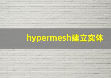 hypermesh建立实体