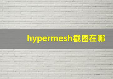 hypermesh截图在哪