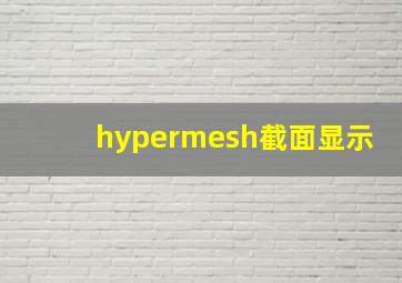 hypermesh截面显示