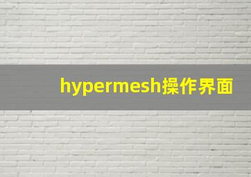 hypermesh操作界面