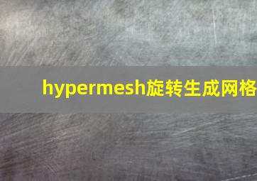 hypermesh旋转生成网格