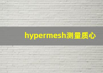 hypermesh测量质心