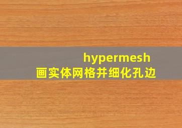 hypermesh画实体网格并细化孔边