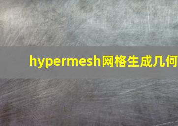 hypermesh网格生成几何