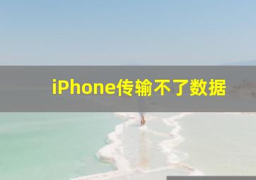 iPhone传输不了数据