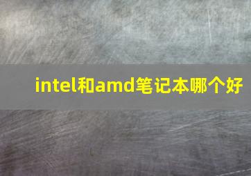 intel和amd笔记本哪个好