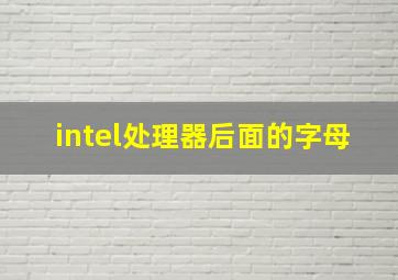 intel处理器后面的字母