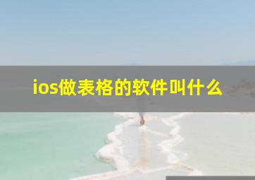 ios做表格的软件叫什么