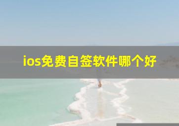 ios免费自签软件哪个好