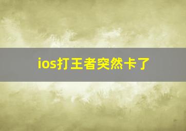 ios打王者突然卡了