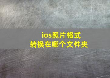 ios照片格式转换在哪个文件夹