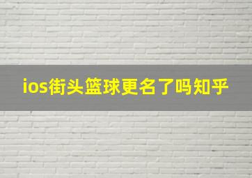 ios街头篮球更名了吗知乎