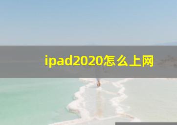 ipad2020怎么上网