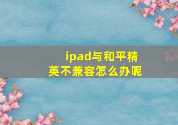 ipad与和平精英不兼容怎么办呢